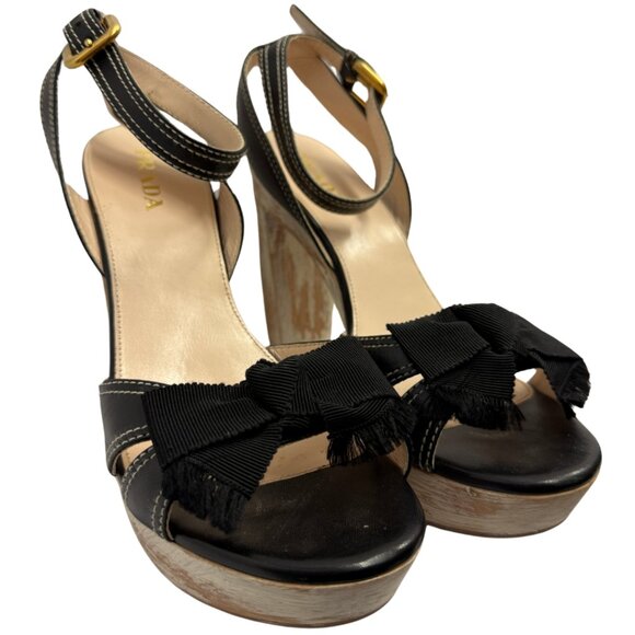 Prada Block Open-Toe Heels - Picture 9 of 9